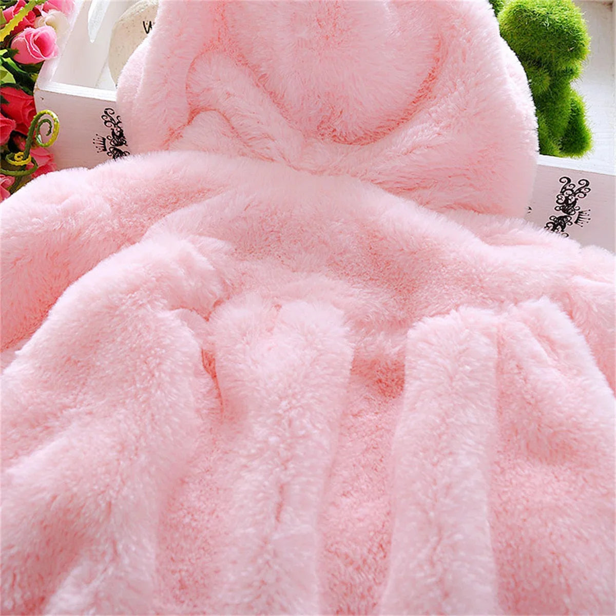 Bunny Ear Hooded Knit Jacket — Girls