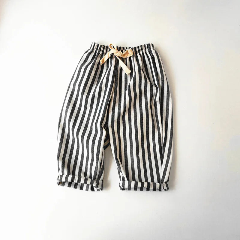 Linen Stripe Relaxed Pants — Unisex