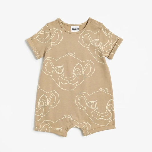 2Pcs Mickey Mouse Printed Baby Rompers Cute Simba Print Infant Onepiece Summer Newborn Boy Girl Clothes