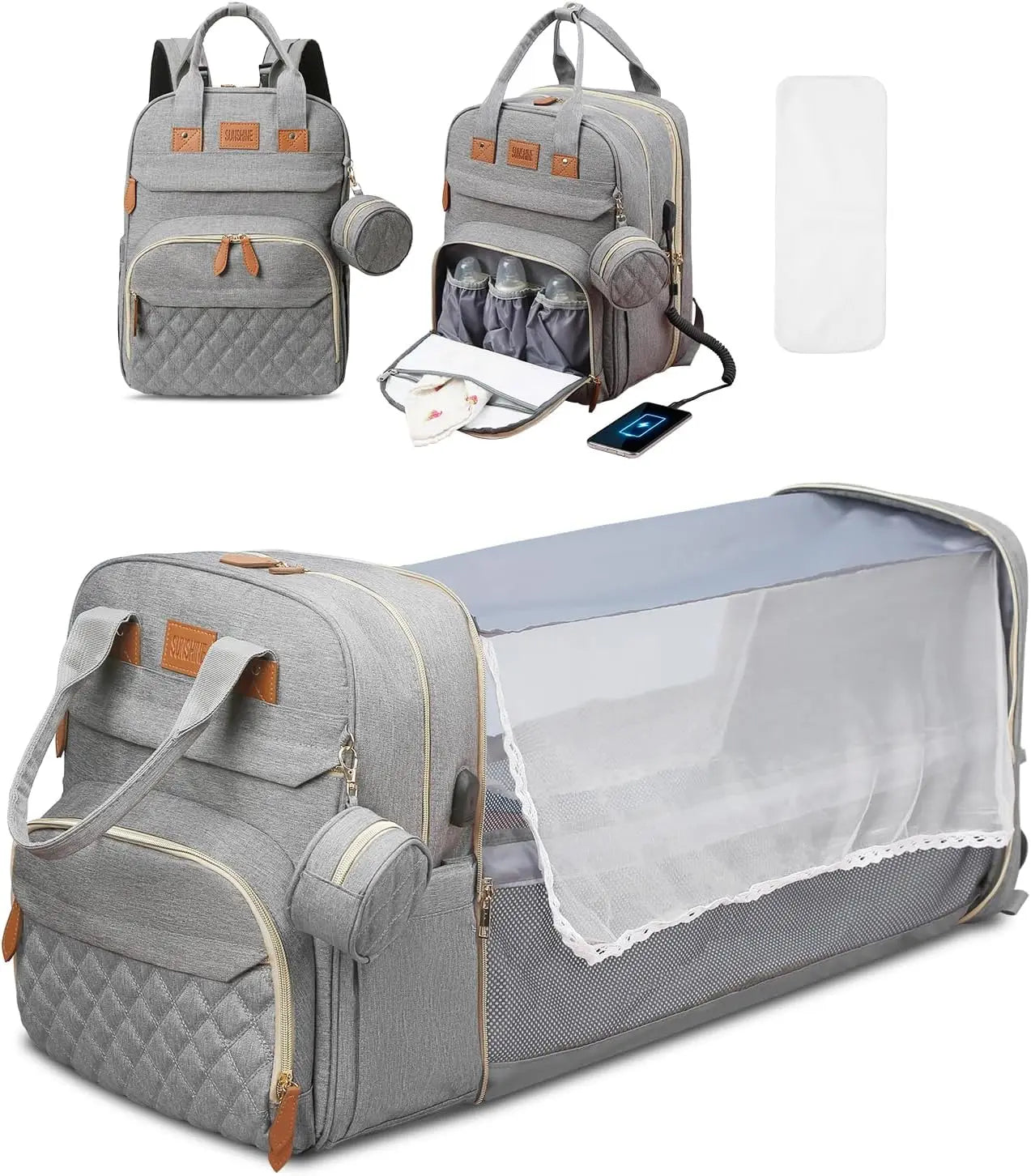 3-in-1 Convertible Nappy Bag Backpack