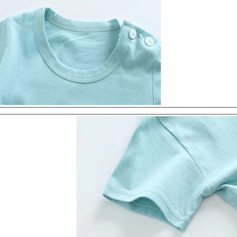 Boys Print Tee & Stripe Shorts Set