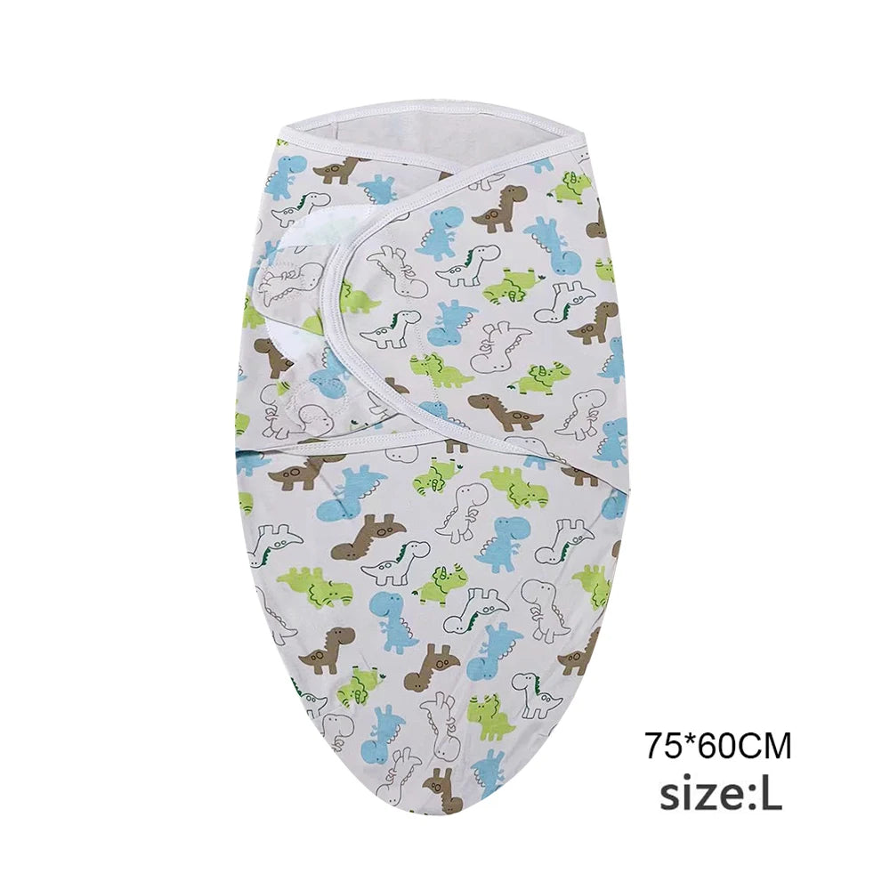 Cartoon Print Swaddle & Hat Gift Set
