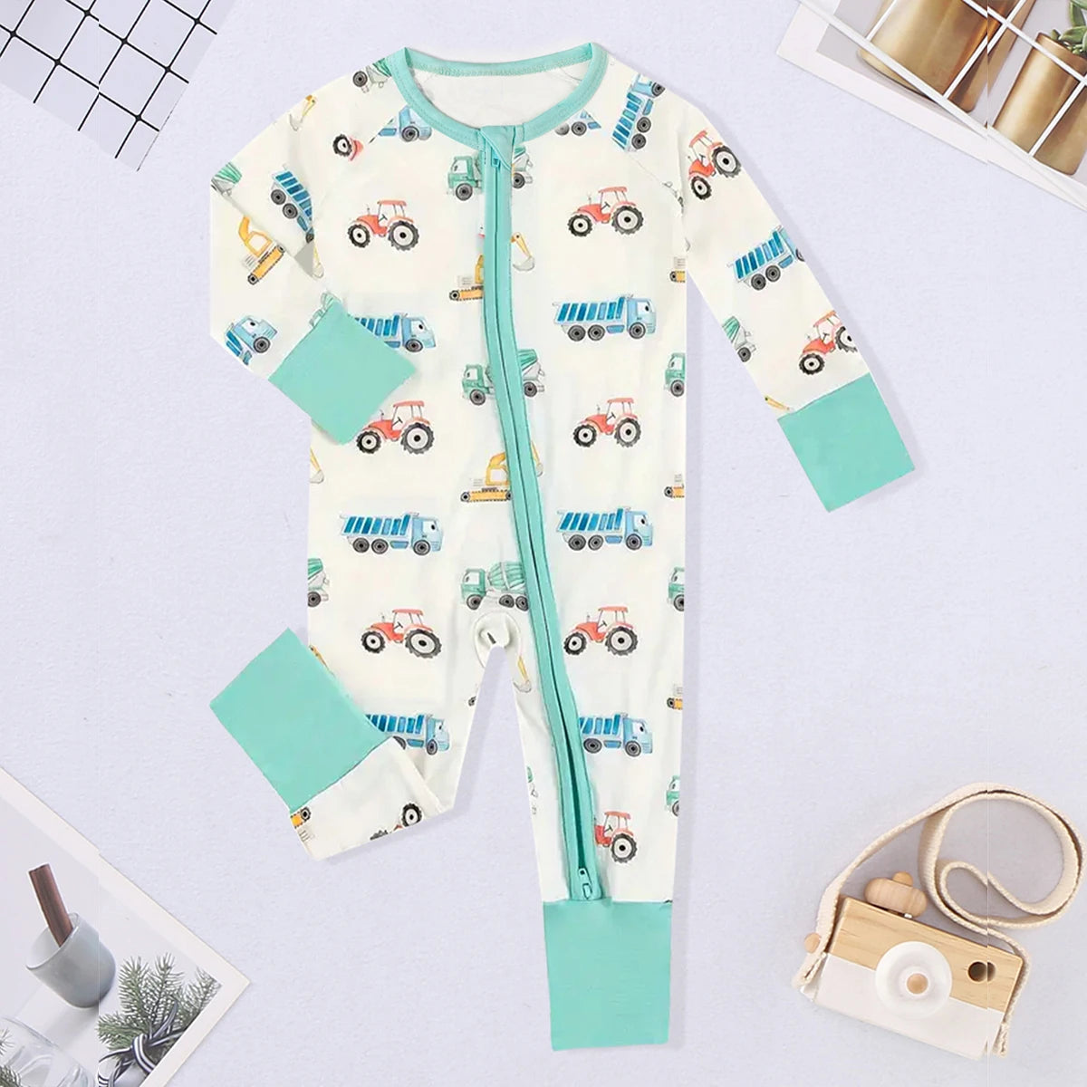 Bear Print Button Romper