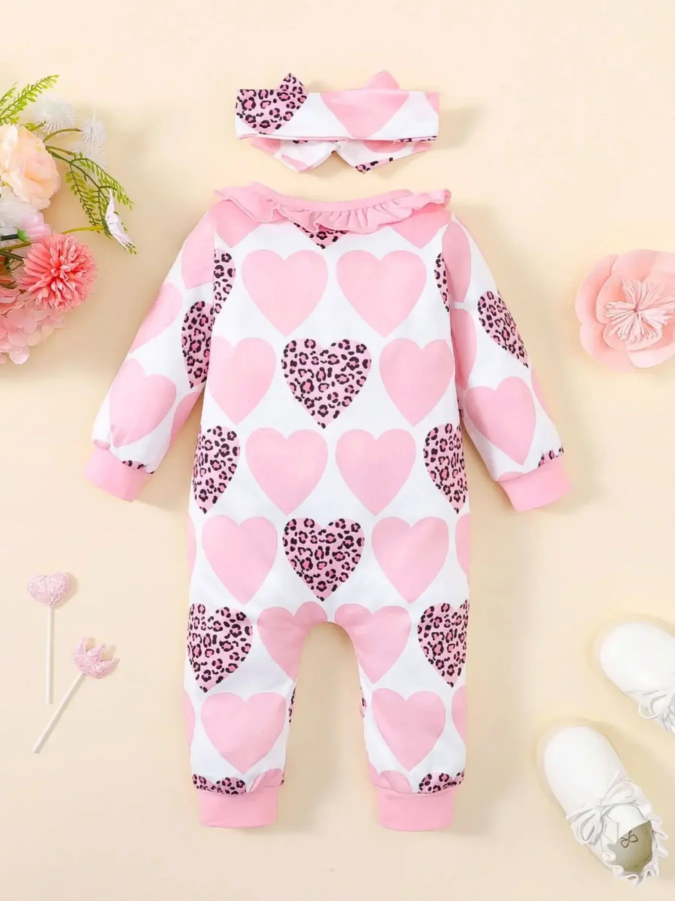 Bear Print Button Romper