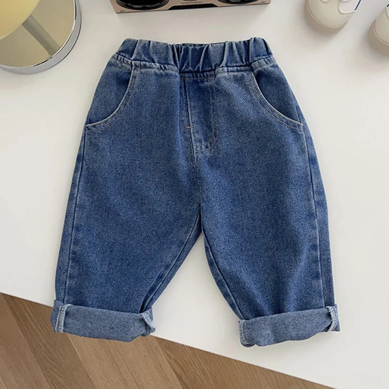 Spring Autumn New Baby Pants Casual Denim 9M-5T Kids Boys Straight Jeans Soft Toddler Girls Fashion Trousers 3 Colors