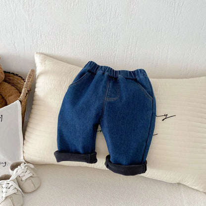 Spring Autumn New Baby Pants Casual Denim 9M-5T Kids Boys Straight Jeans Soft Toddler Girls Fashion Trousers 3 Colors