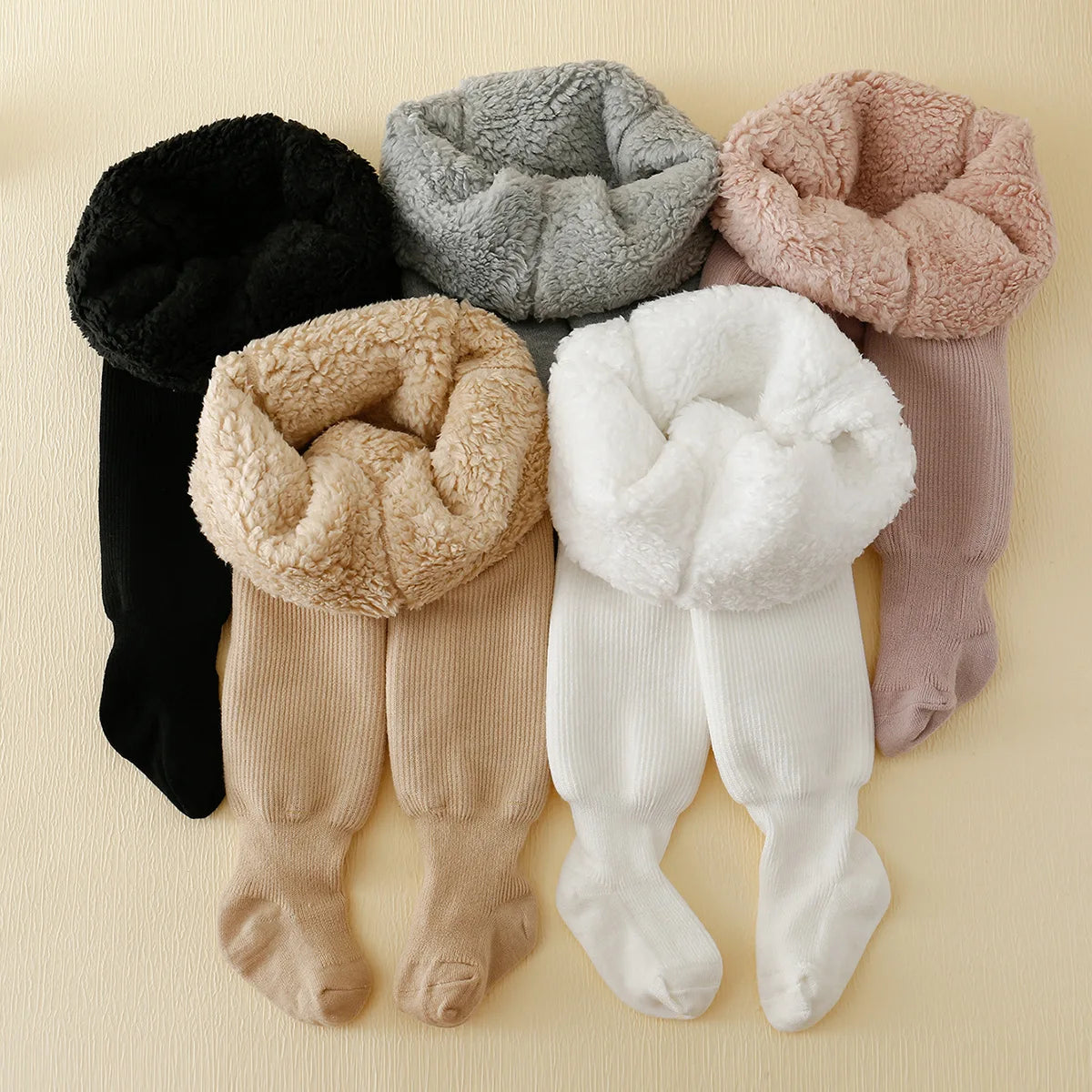 Fleece-Lined Stripe Tights — Girls
