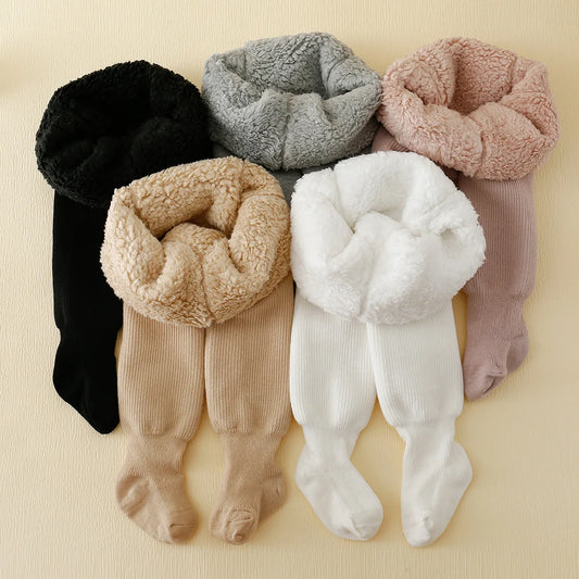 Fleece-Lined Stripe Tights — Girls
