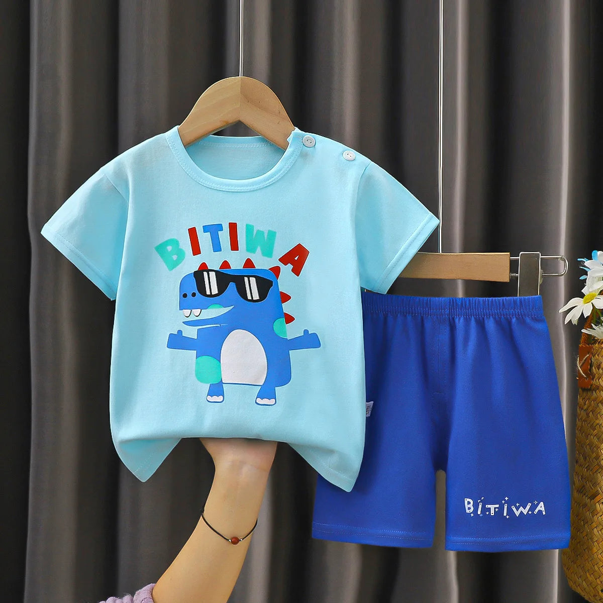 Contrast Cartoon Tracksuit Set — Toddler