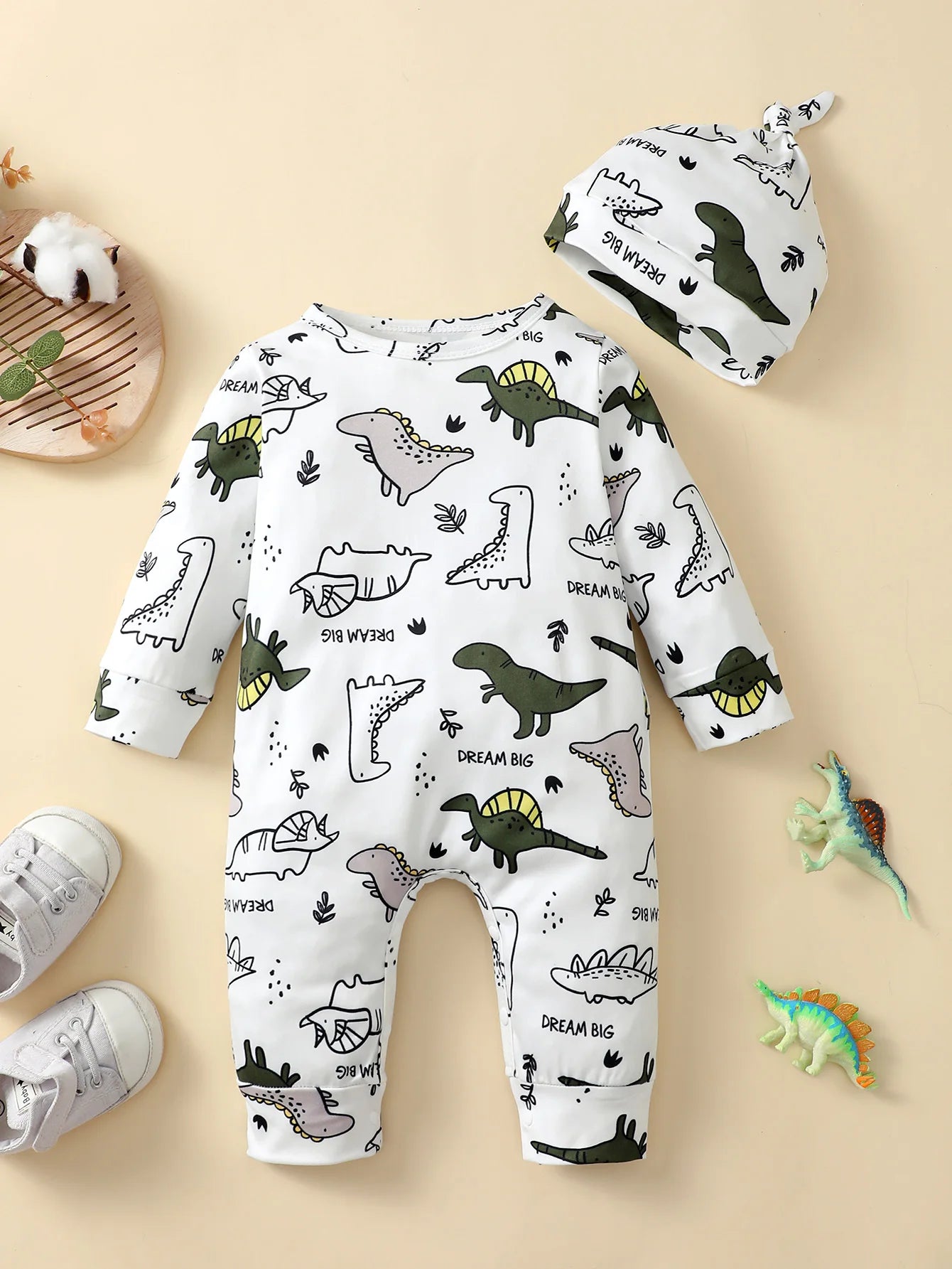 Bear Print Button Romper