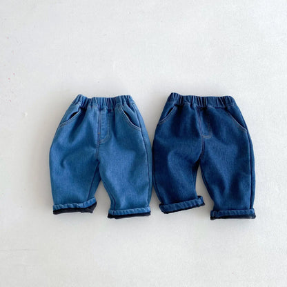 Spring Autumn New Baby Pants Casual Denim 9M-5T Kids Boys Straight Jeans Soft Toddler Girls Fashion Trousers 3 Colors