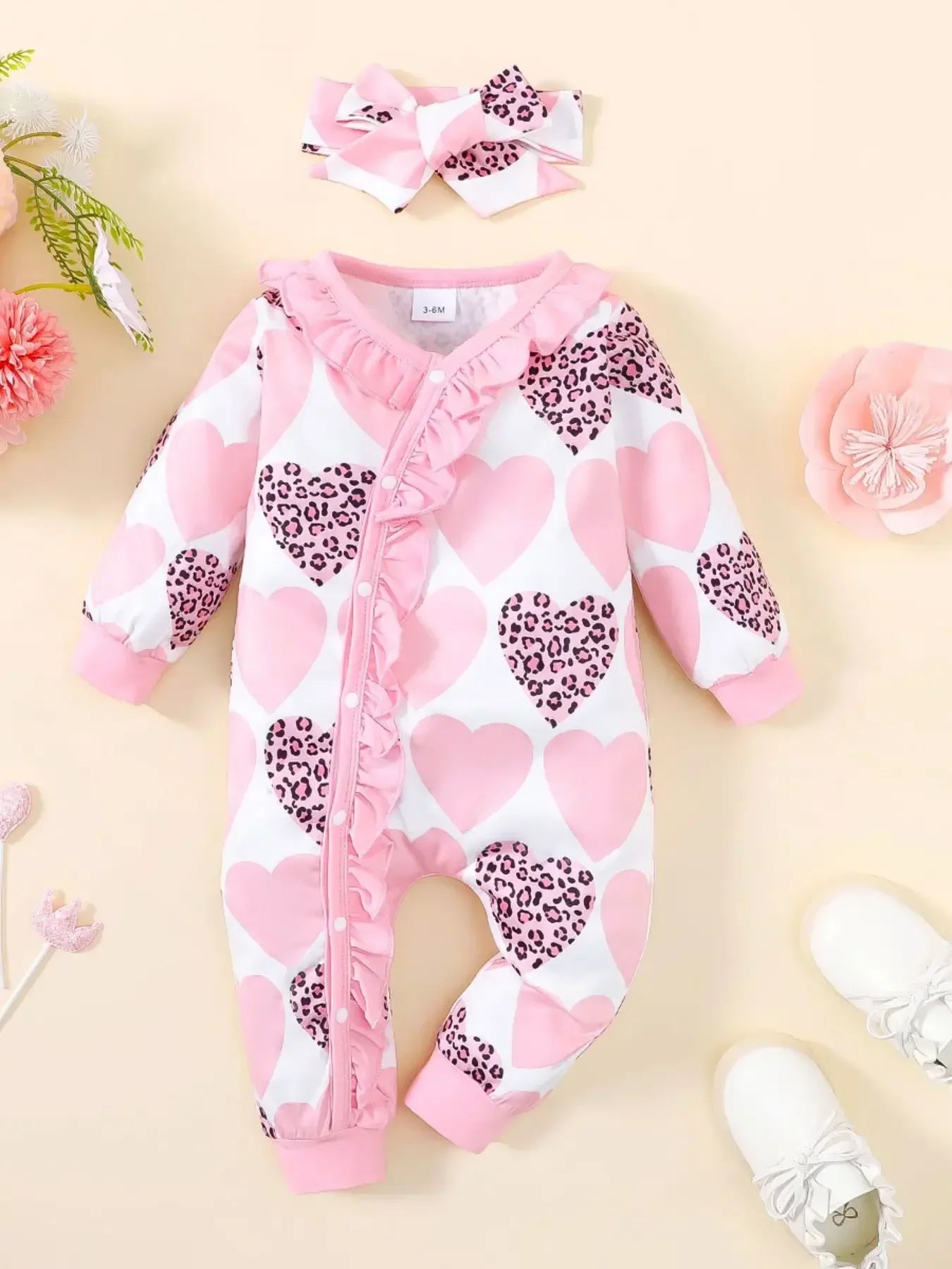 Bear Print Button Romper
