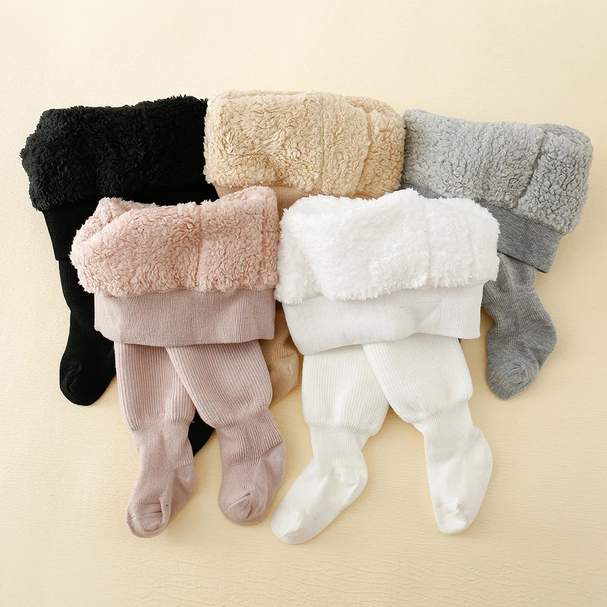 Fleece-Lined Stripe Tights — Girls