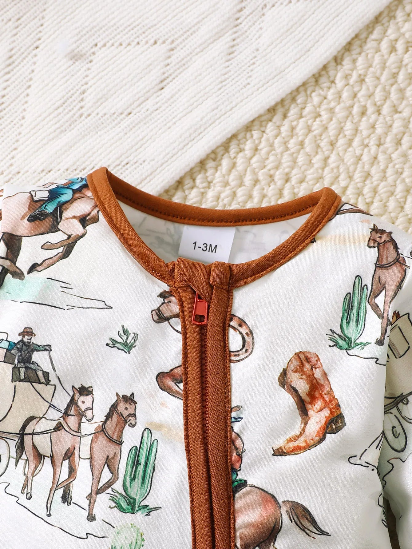 Bear Print Button Romper