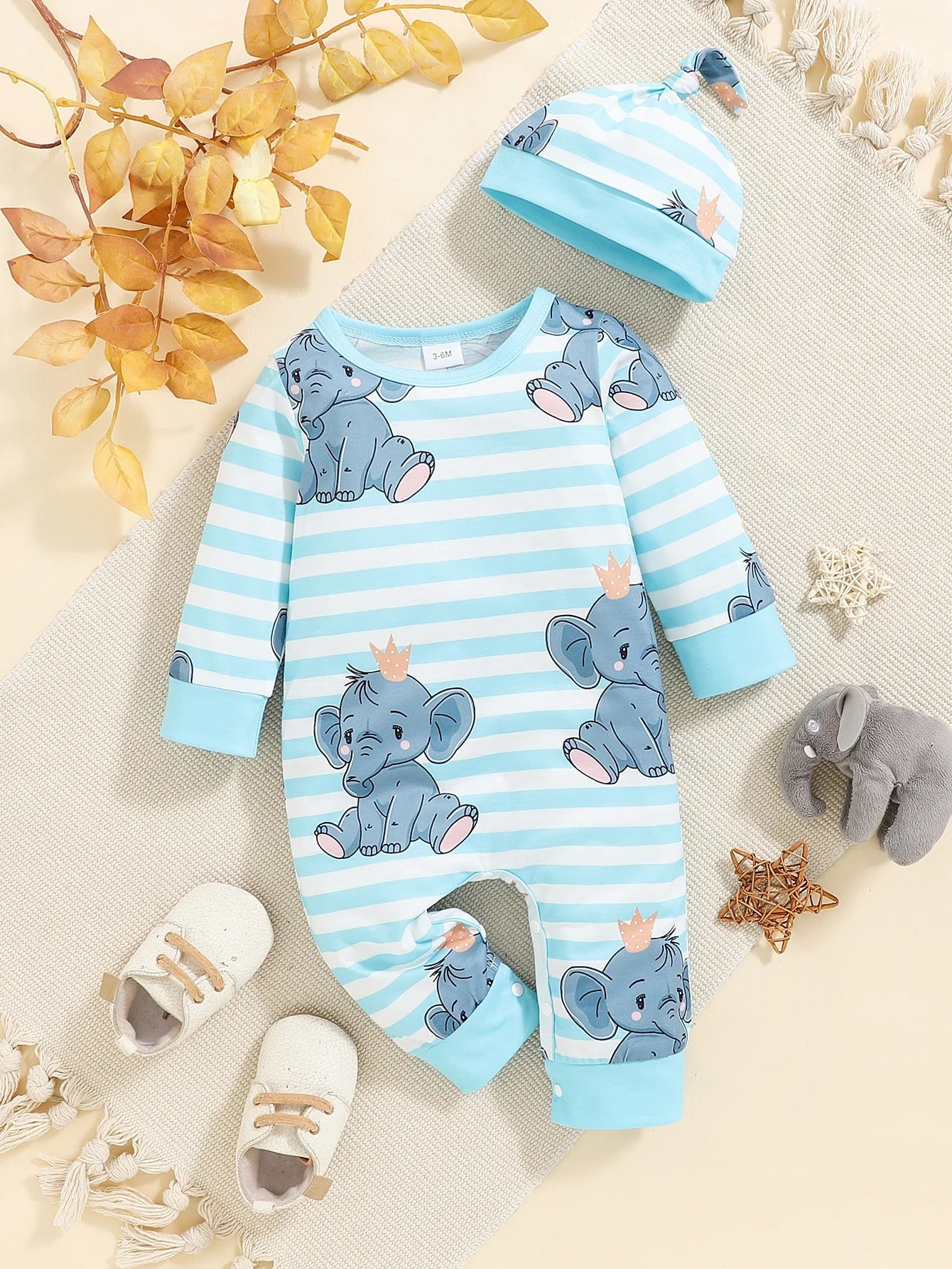 Bear Print Button Romper