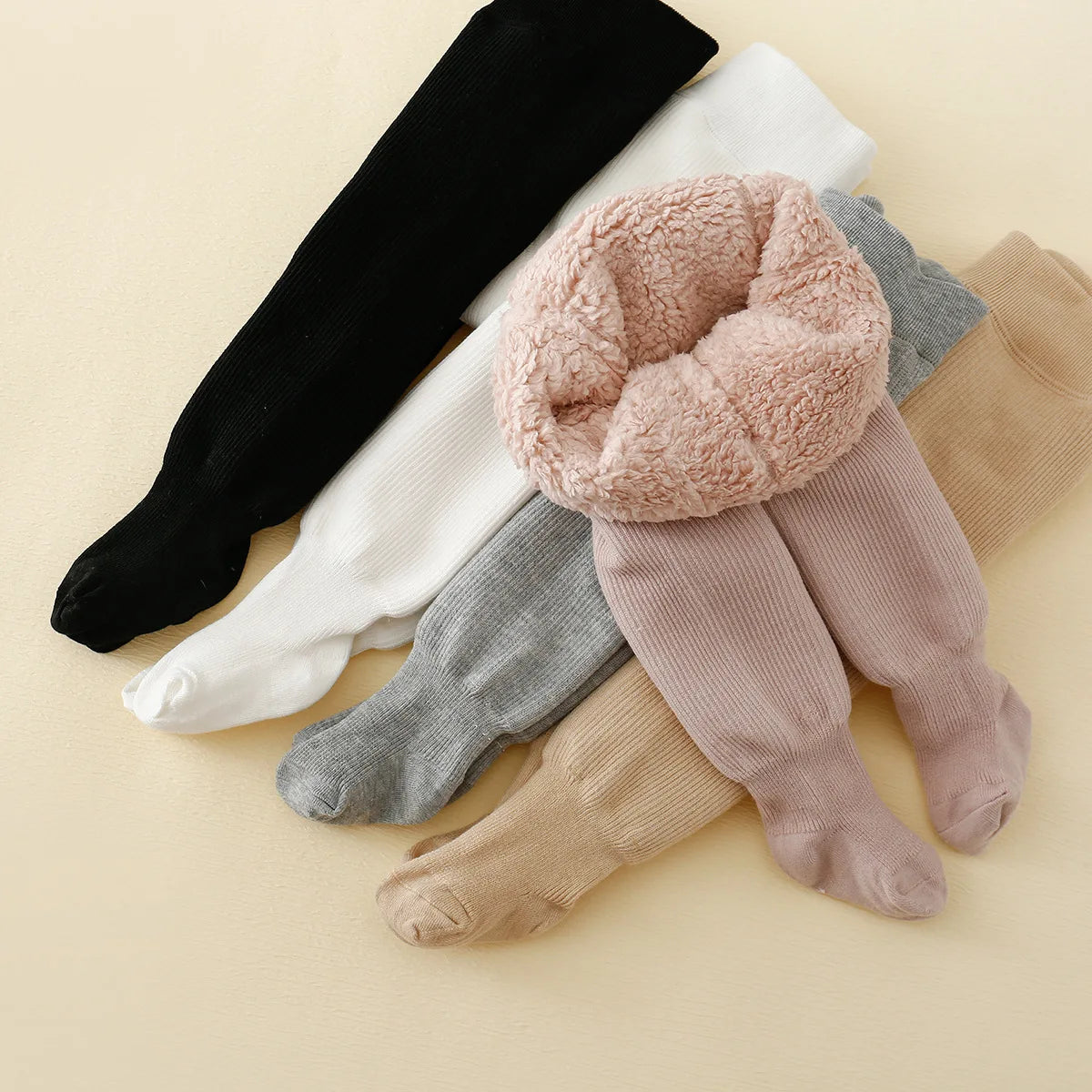 Fleece-Lined Stripe Tights — Girls