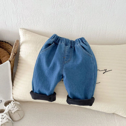 Spring Autumn New Baby Pants Casual Denim 9M-5T Kids Boys Straight Jeans Soft Toddler Girls Fashion Trousers 3 Colors