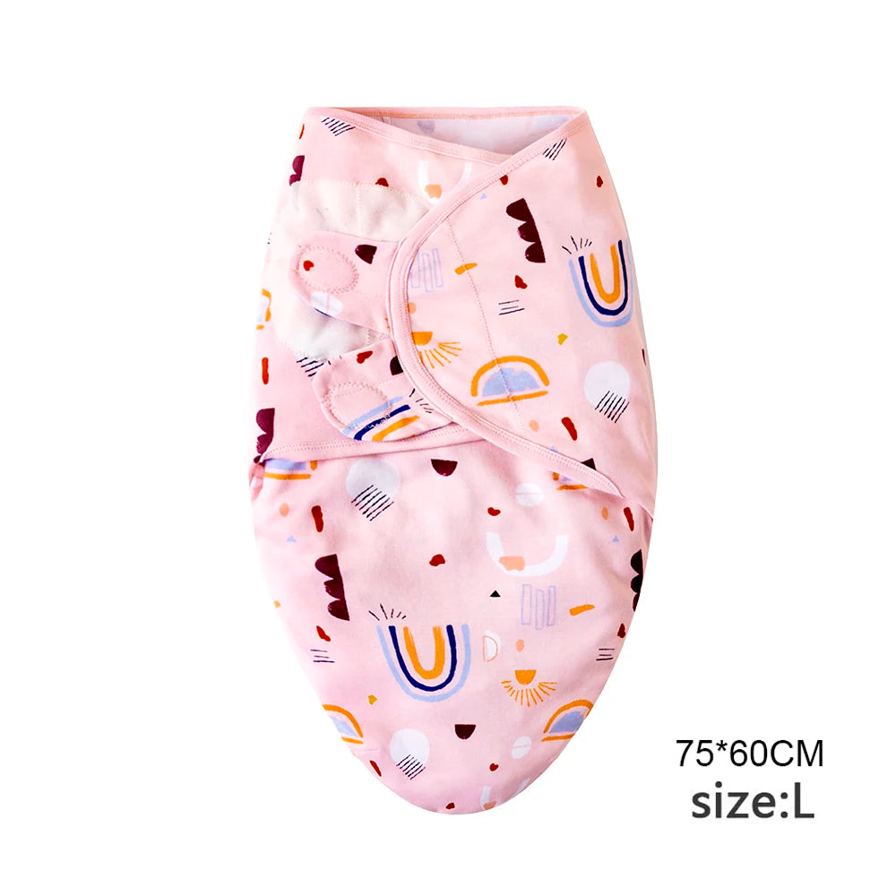Cartoon Print Swaddle & Hat Gift Set