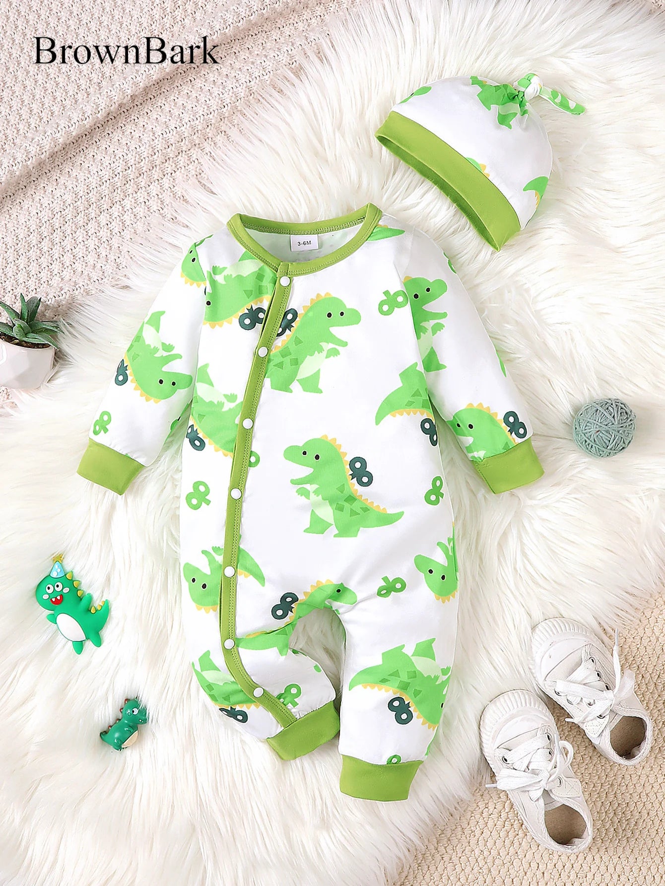 Bear Print Button Romper