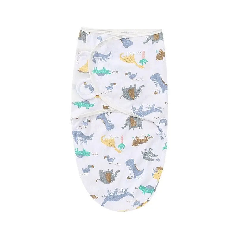 Cartoon Print Swaddle & Hat Gift Set