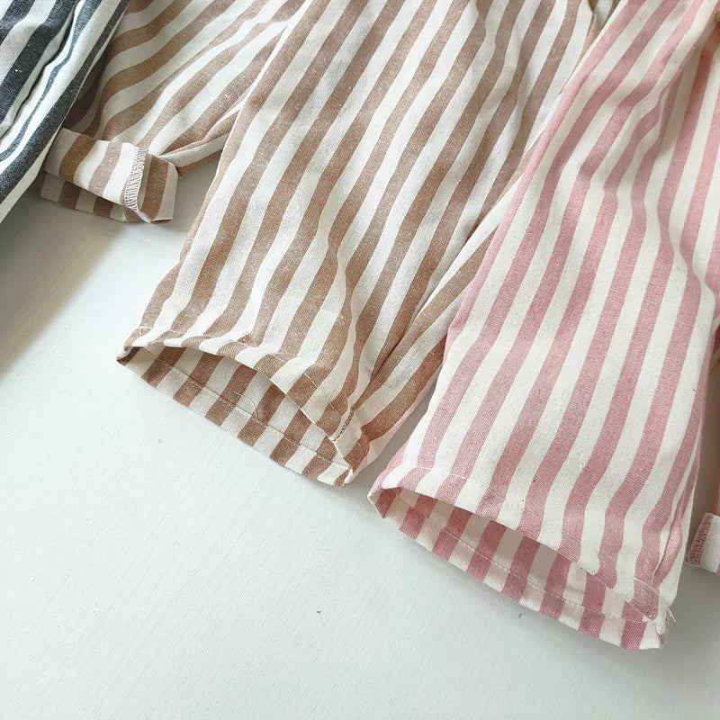 Linen Stripe Relaxed Pants — Unisex