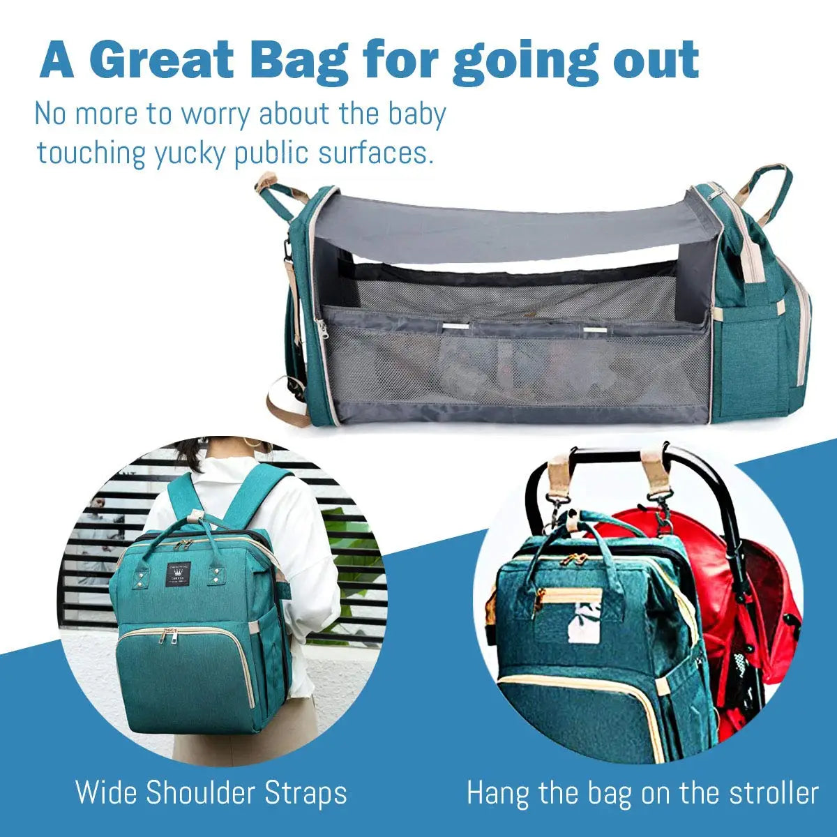 3-in-1 Convertible Nappy Bag Backpack