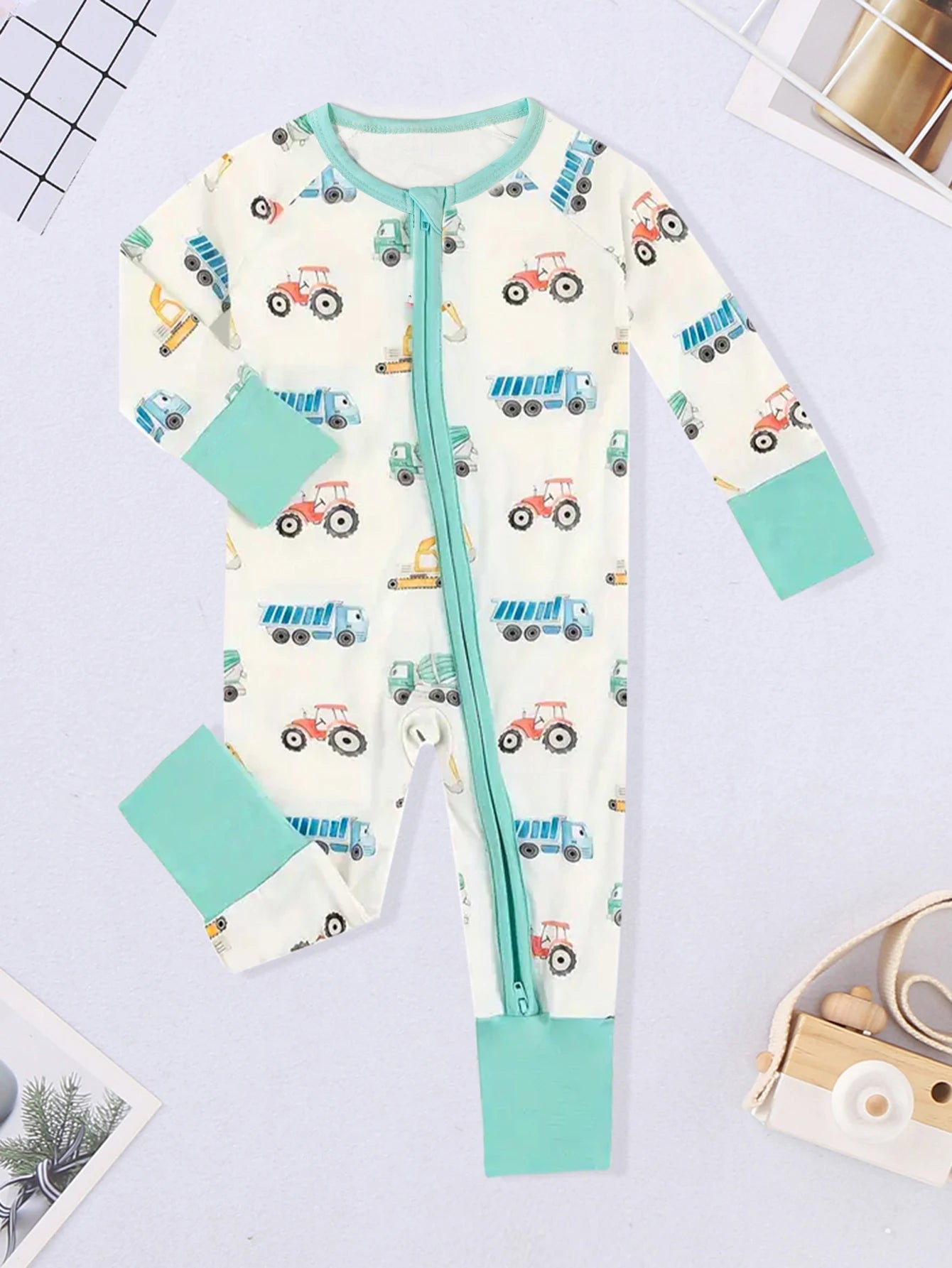 Bear Print Button Romper