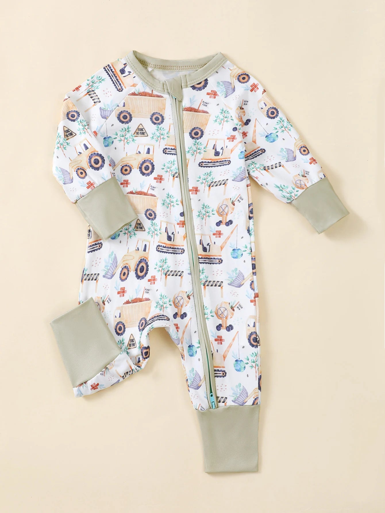 Bear Print Button Romper