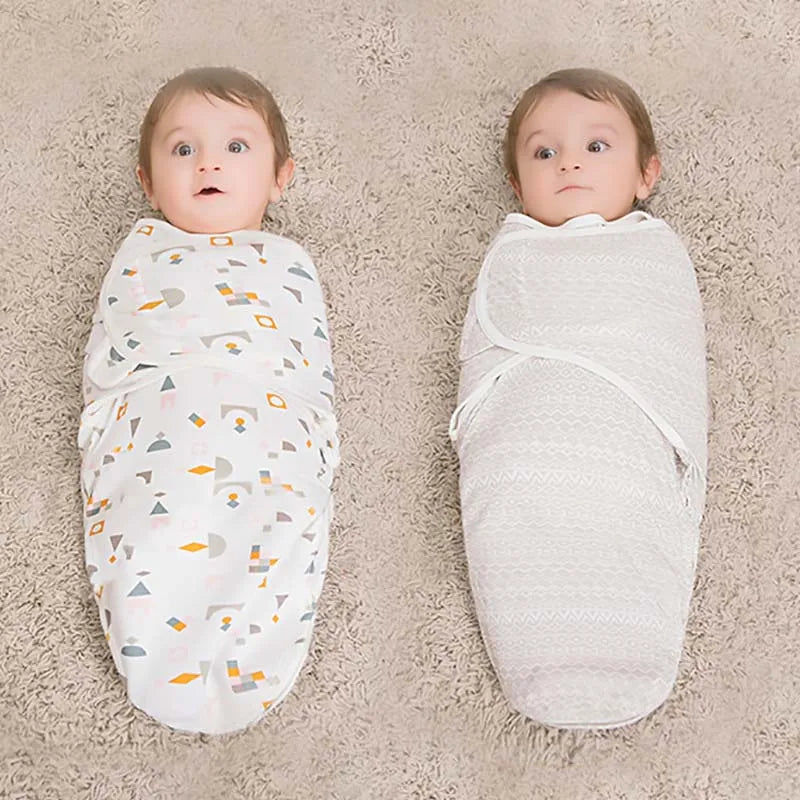 Cartoon Print Swaddle & Hat Gift Set