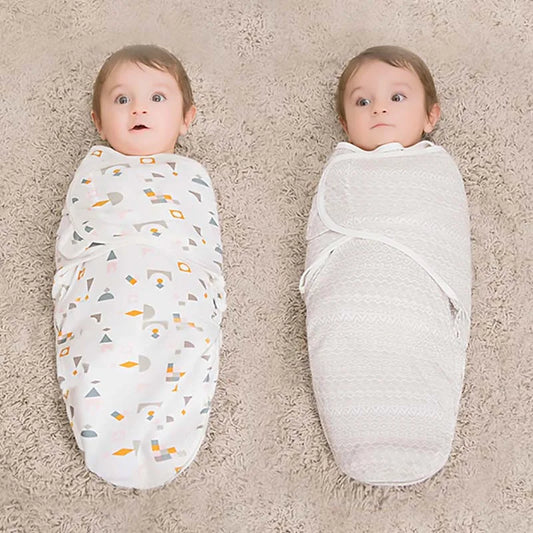 Cartoon Print Swaddle & Hat Gift Set