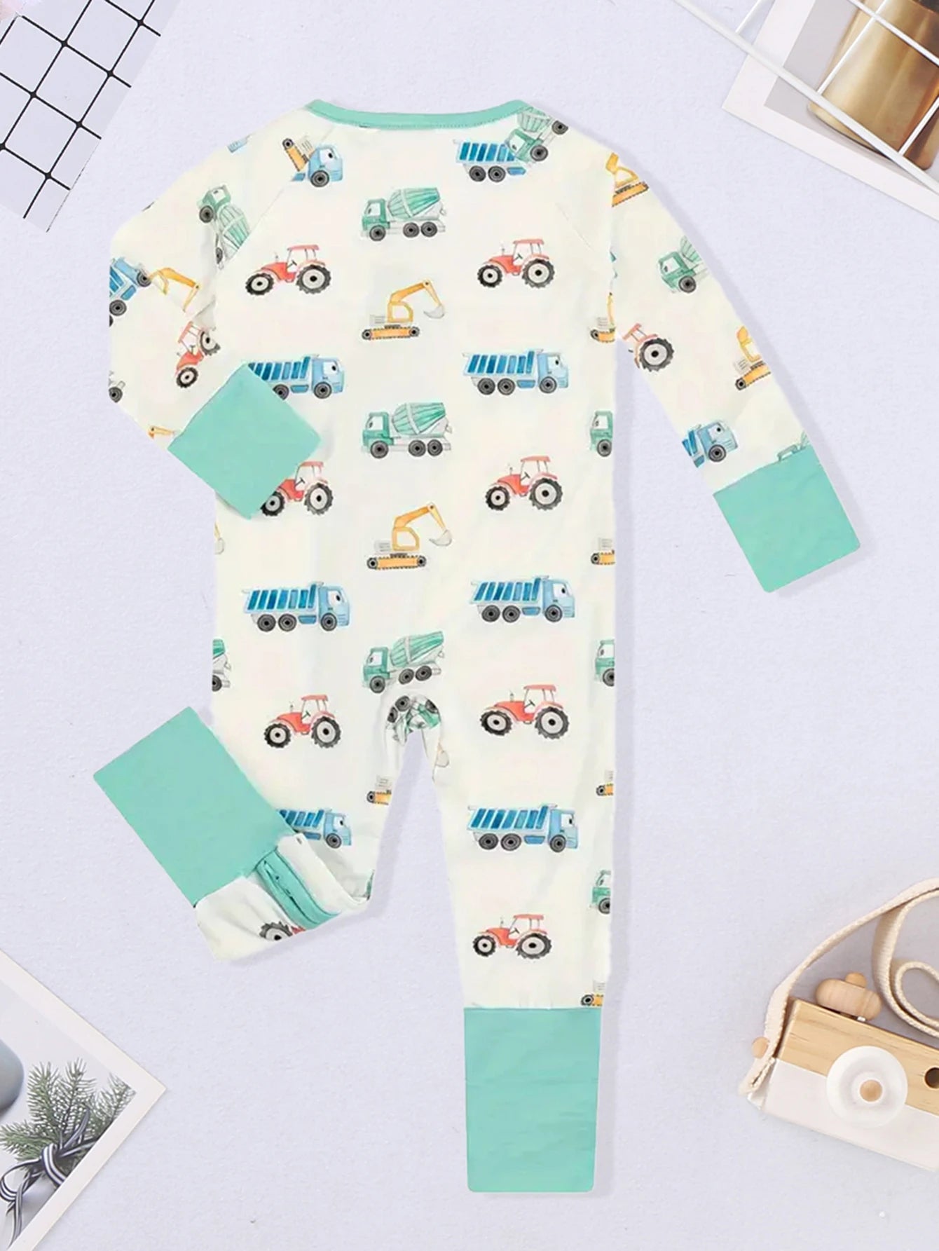 Bear Print Button Romper