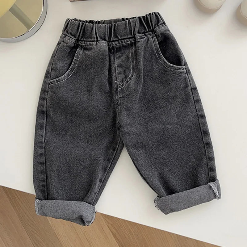 Spring Autumn New Baby Pants Casual Denim 9M-5T Kids Boys Straight Jeans Soft Toddler Girls Fashion Trousers 3 Colors