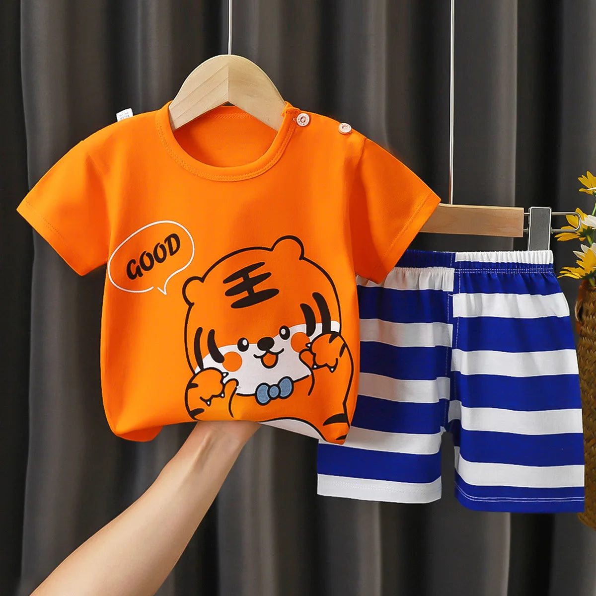 Contrast Cartoon Tracksuit Set — Toddler