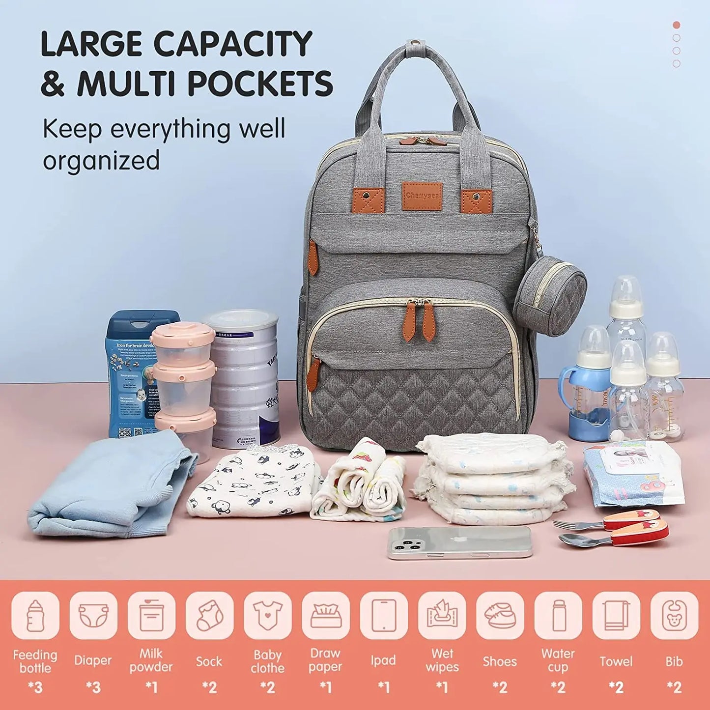 3-in-1 Convertible Nappy Bag Backpack