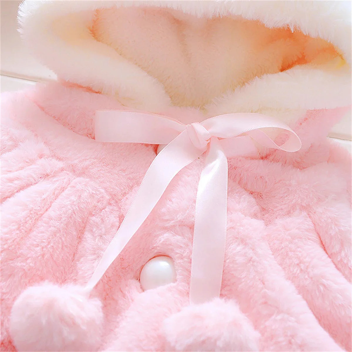 Bunny Ear Hooded Knit Jacket — Girls