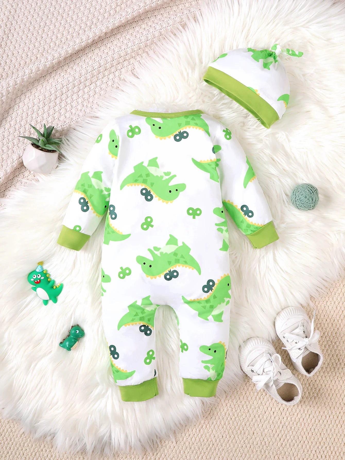 Bear Print Button Romper