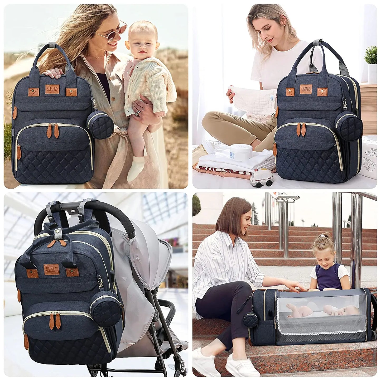 3-in-1 Convertible Nappy Bag Backpack