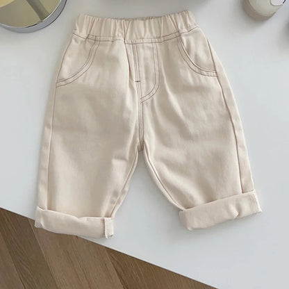 Spring Autumn New Baby Pants Casual Denim 9M-5T Kids Boys Straight Jeans Soft Toddler Girls Fashion Trousers 3 Colors