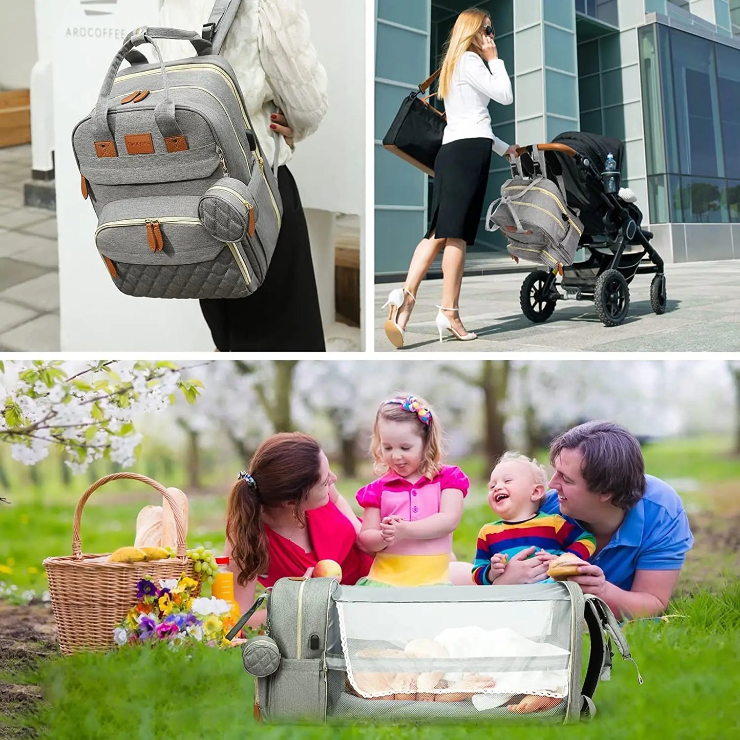 3-in-1 Convertible Nappy Bag Backpack