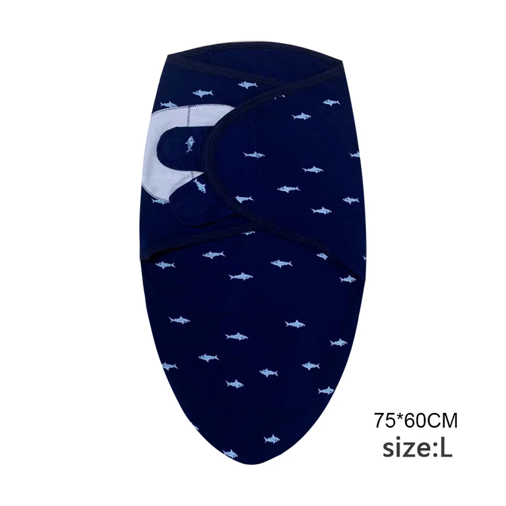 Cartoon Print Swaddle & Hat Gift Set