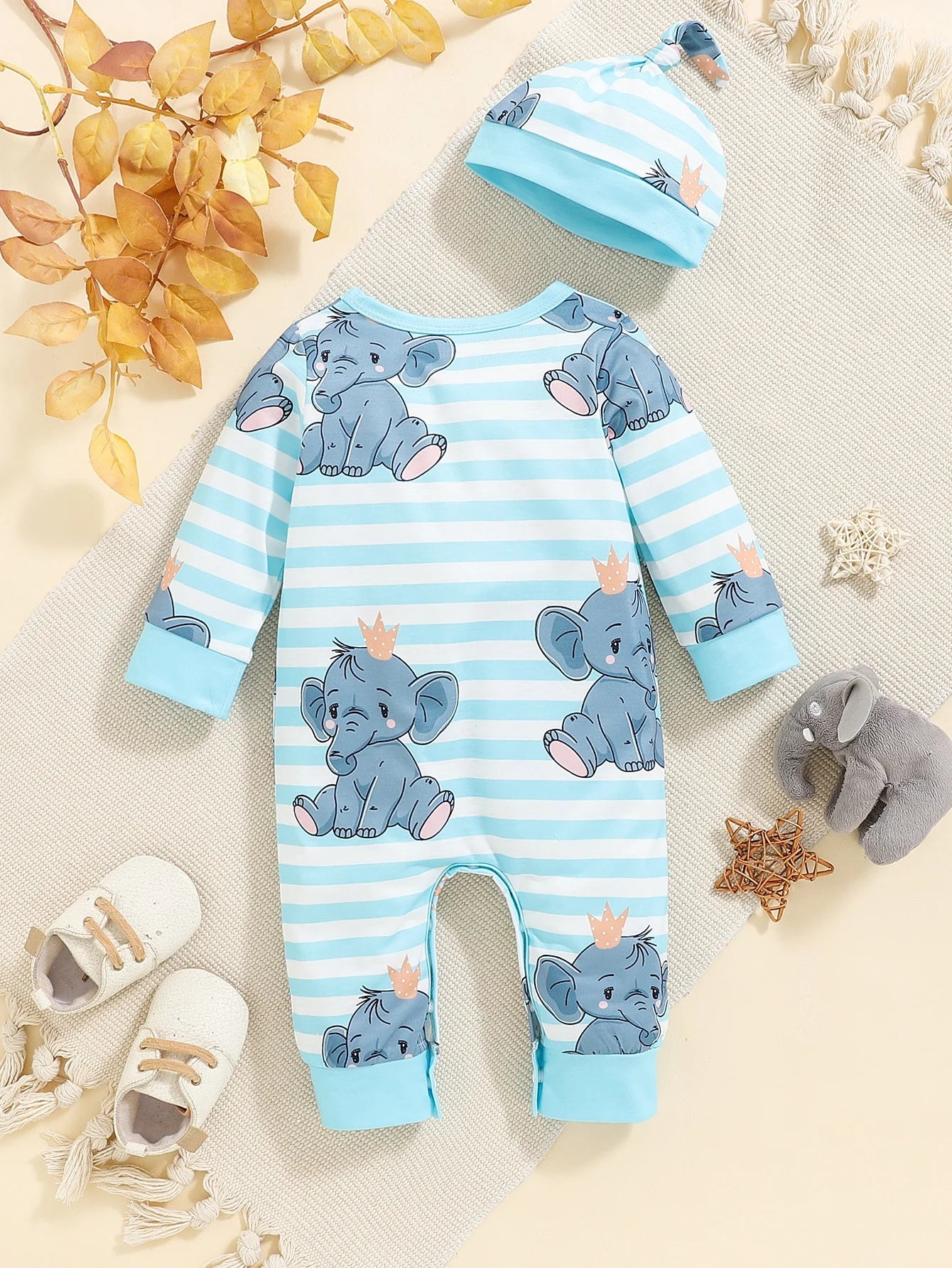 Bear Print Button Romper
