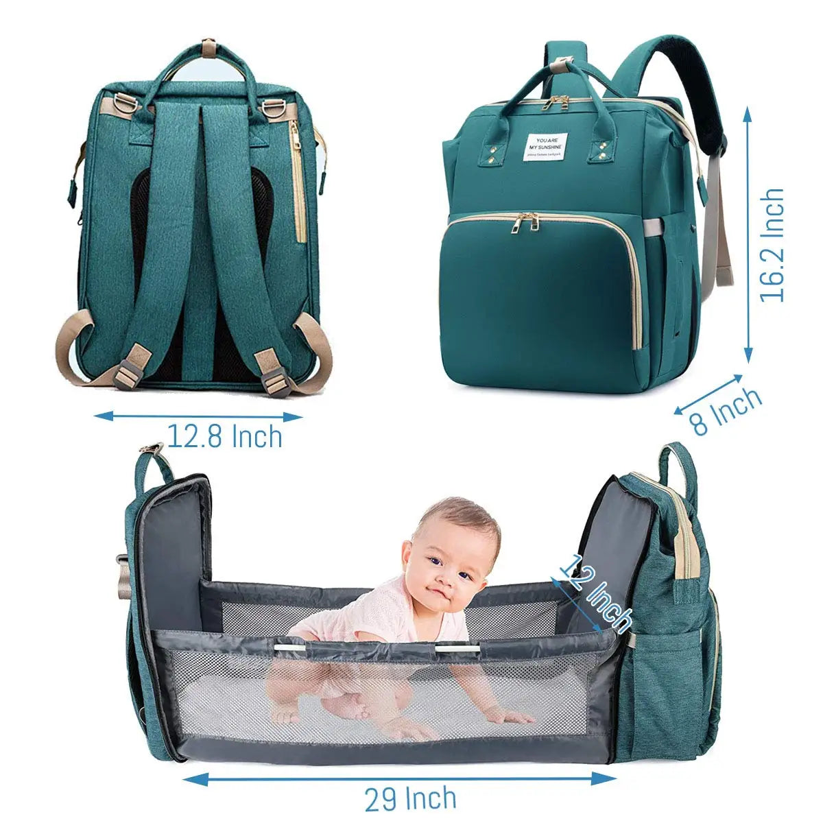 3-in-1 Convertible Nappy Bag Backpack