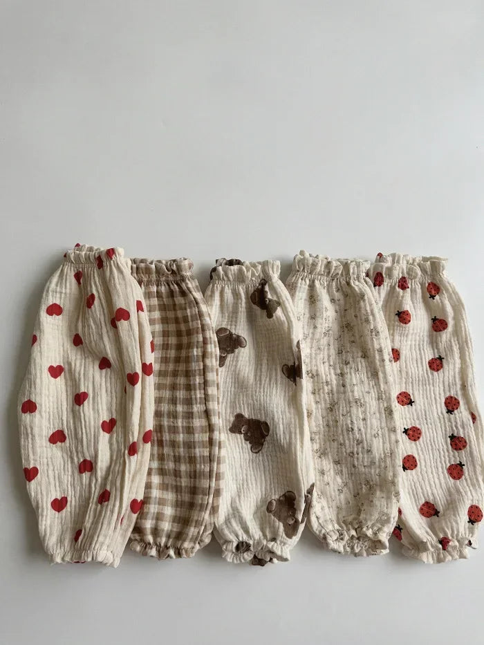Organic Cotton Baby Pants Newborn Toddlers Autumn Spring Summer Winter Cute Print Soft Muslin Clothes Pants Pantalons Capris