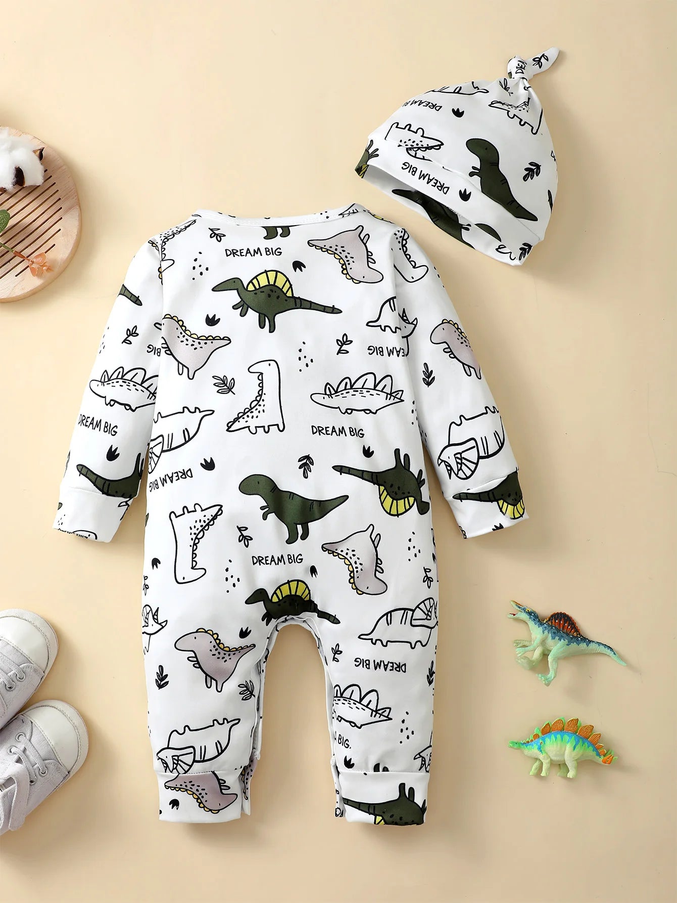 Bear Print Button Romper