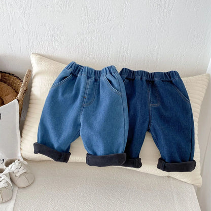 Spring Autumn New Baby Pants Casual Denim 9M-5T Kids Boys Straight Jeans Soft Toddler Girls Fashion Trousers 3 Colors