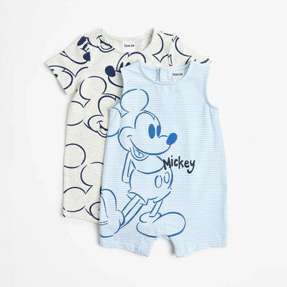 2Pcs Mickey Mouse Printed Baby Rompers Cute Simba Print Infant Onepiece Summer Newborn Boy Girl Clothes