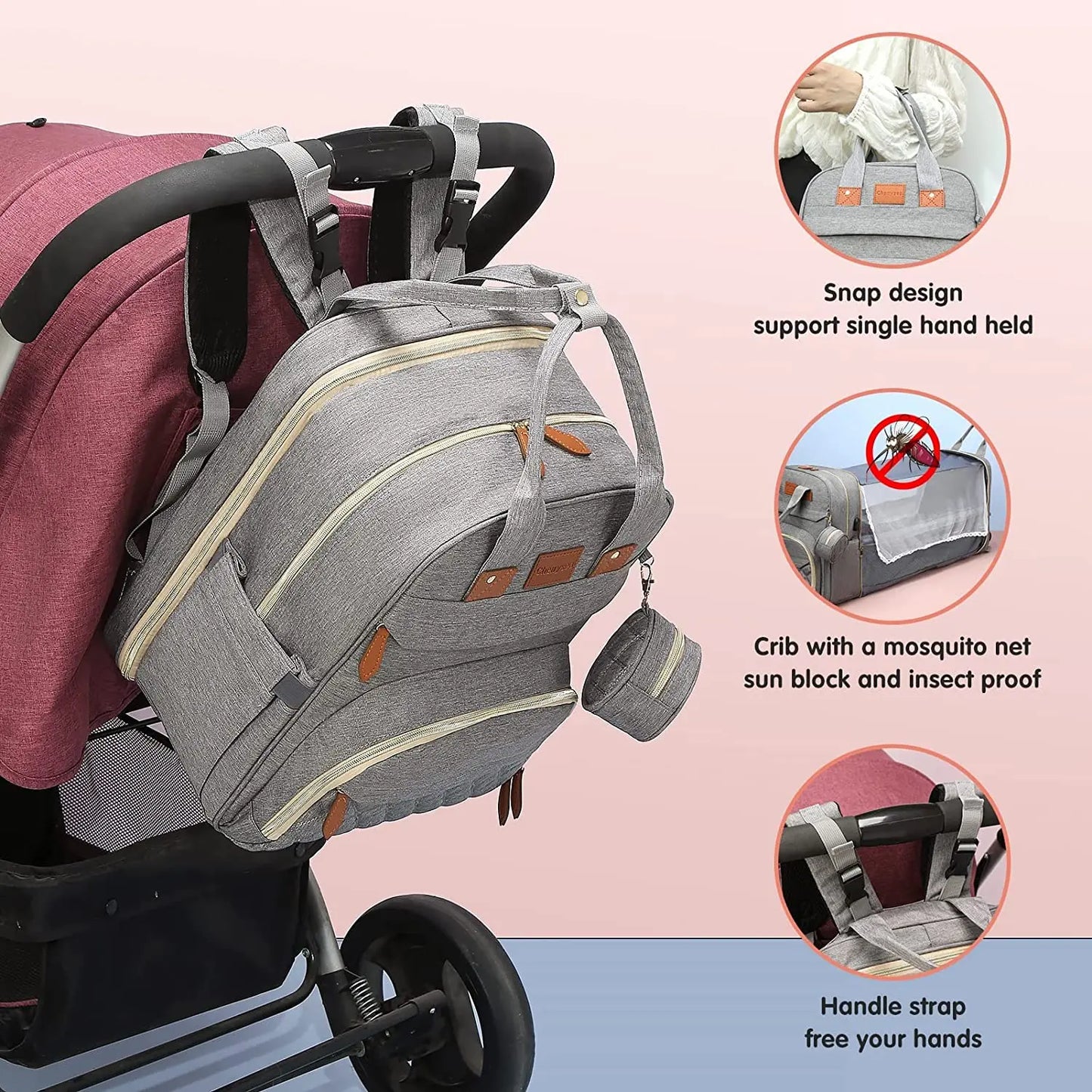 3-in-1 Convertible Nappy Bag Backpack