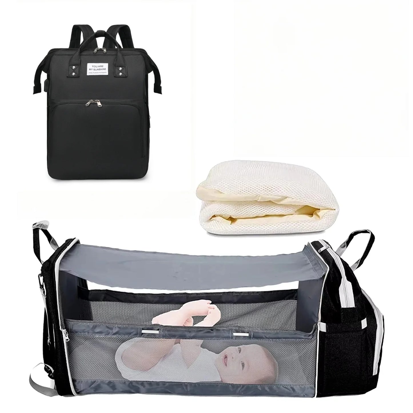 3-in-1 Convertible Nappy Bag Backpack
